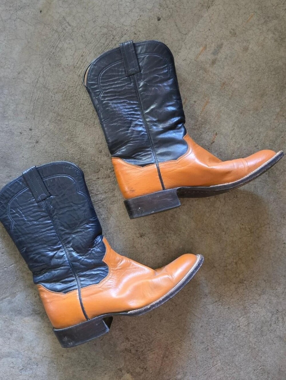 Vintage Panhandle Slim Leather Cowboy Boots 7D Men 8.5 Women